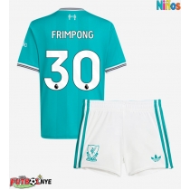 Camiseta Liverpool Jeremie Frimpong #30 Tercera Equipación para niños 2025-26 manga corta (+ pantalones cortos)